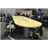 Image 1 : MAPLE 14' RACETRACK BOARDROOM TABLE C/W DATA AND