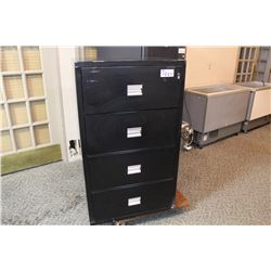 BLACK FIREPROOF 4-DRAWER LATER FILE CABINET