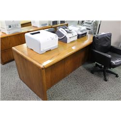 MEDIUM OAK 72" X 36" EXECUTIVE DESK