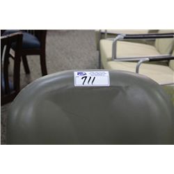 GREY LEATHER LOOP ARM EXECUTIVE CHAIR