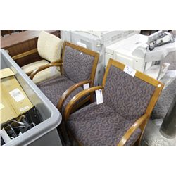 LOT OF 3 WOODEN FRAME CLIENT CHAIRS