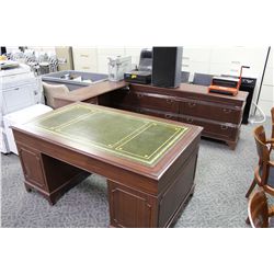 WALNUT TRADITIONAL EXECUTIVE DESK & MATCHING