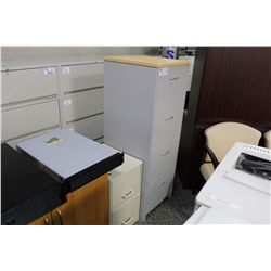 LOT OF 3 FILE CABINETS & A DOUBLE-DOOR CABINET