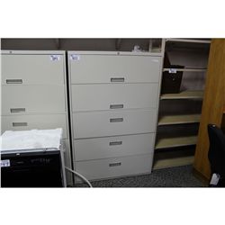 GREY 5-DRAWER LATERAL FILE CABINET
