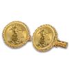 Image 1 : 2012 1/10-oz Gold Eagle Cuff Links (Polished Rope) 14KT