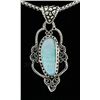 Image 1 : Opal Doublet 16.56ctw Antique Design Silver Pendant