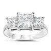Image 1 : 1.00 ctw Princess cut Three Stone Diamond Ring, G-H,SI2