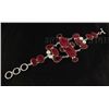 Image 1 : RUBY CORRUNDUM 65.15GRAMS FASHION SILVER BRACELET
