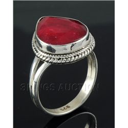 RUBY CORRUNDUM 28.28CTW STERLING SILVER RING