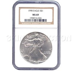 Certified Proof Silver Eagle PF69 1998