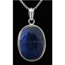 SAPPHIRE CORRUNDUM 59.78CTW SILVER PENDANT