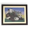 Image 1 : 30 1/2" x 24 1/2" Mother & Babby Panda Gemstone Paintin