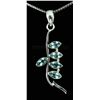 Image 1 : 3.50CT Blue Topaz Leafy Design 0.925 Pendant 5.30g