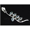 Image 2 : 3.50CT Blue Topaz Leafy Design 0.925 Pendant 5.30g
