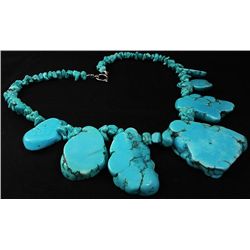 750.00CTW BOLD BIG CHUNKY TURQUOISE FASHION NECKLACE