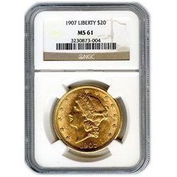 Certified US Gold $20 Liberty MS61 (Dates Our Choice)