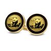 Image 1 : 2012 1/20 oz Gold Panda Cuff Links (Onyx Polished) 14KT
