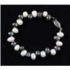 Image 1 : 105.23CTW 9" WHITE-BLACK FRESHWATER PEARL BRACELET META