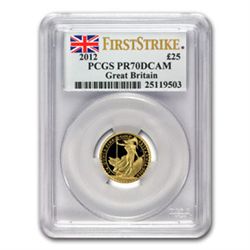 2012 1/4 oz Proof Gold Britannia PR-70 DCAM PCGS (FS)