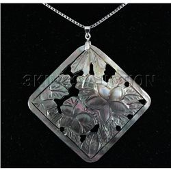 Semi Big 52.36ctw Mother Of Pearl Silver Pendant