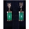 Image 1 : Natural 16.61ctw Green Jade Dangling Earring