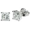 Image 1 : 0.75 ctw Princess cut Diamond Stud Earrings G-H, VVS