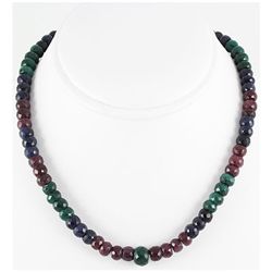 297.84ct Natural Multi-Color Rondelles Necklace