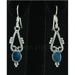 Opal Doublet 12.36ctw Cute Design .925 Hook Earring