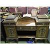 Image 1 : An Adam revival mahogany sideboard, having 2 lift compartments over  drawers and doors with appli