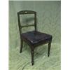Image 1 : A set of 6 late Victorian oak hoop-back dining chairs with leather  overstuffed seats and taper t