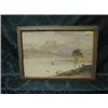Image 1 : W H Earp. Watering cattle and sailing boats on a Scottish loch with  mountains beyond, watercolour