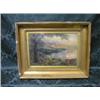 Image 1 : ***holme.  Lakeland landscape with cattle, oil on canvas,  indistinctly signed, 6" x 14", gilt fra