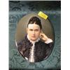 Image 1 : A 19thC. Vienna porcelain plaque, hand painted with a young lady in  thoughtful pose wearing black