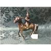 Image 1 : An antique Chinese bronze figure of a man seated on horseback, 6"  high.
