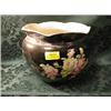 Image 1 : A Rubian art pottery black ground jardiniere with rose pattern  decoration.  (AF)