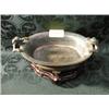 Image 1 : A Chinese oval bronze bowl with stylised handles, probably Ming  Dynasty, on 19thC. hardwood stand