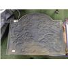 Image 1 : A cast iron fireback depicting the Royal Oak and marked CR.   35" wide, 29" high.