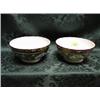Image 1 : A pair of Moscow porcelain bowls, the puce ground decorated with  flowers and foliage in the Chine