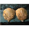 Image 1 : Two carved wood wallpockets, cutlery tray, draining board and rolling  pine.  (5)