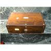 Image 1 : A Victorian rosewood writing box, with mother of pearl and brass  inlays, 4" wide.  (AF)