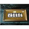 Image 1 : A Wedgwood black basalt plaque 'Dancing Hours' in moulded gilt frame  with velvet mount, 7" x 13"