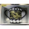 Image 1 : A Wedgwood black basalt 2-handled tyg commemorating the American  Bi-centential 1976, decorated wi