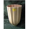 Image 1 : A tall lobed oyster colour vase with pink glazed interior, marked on  underside 'Real Staffordshir
