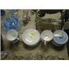 Image 1 : A set of 6 Wedgwood 'Queensware' white glazed cups and saucers,  together with a blue ground 'Quee