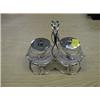 Image 1 : An EPNS preserve stand incorporating 2 circular glass dishes with  plated covers and preserve spoo