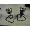 Image 1 : A pair of Indian brass 'cobra' tablelamps together with an engraved  mug and 2 circular dishes.