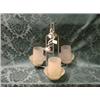 Image 1 : An Art Deco chromium plated hanging centre light with frosted glass  shades.