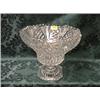 Image 1 : A large moulded glass fruit dish of octagonal trumpet shape, on short  pedestal with stepped foot,