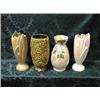 Image 1 : Three Sylvac moulded vases and a lustre example.