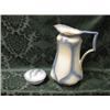 Image 1 : A Victorian blue ground toilet set comprising jug, washbowl, 2  chamber pots and soap dish (AF)